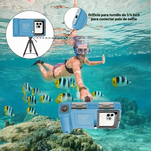 Vista 2 de ShellBox Case Funda de buceo de 2ª generación para teléfono/serie Samsung Galaxy, teléfonos universales [4.9-6.9 pulgadas], snorkel [15m/50ft]