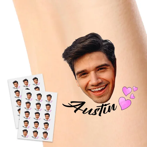 Vista 22 de Tatuajes temporales personalizados, tatuajes de flores de nacimiento personalizados para cumpleaños, boda, despedida de soltera, 1 juego de 15