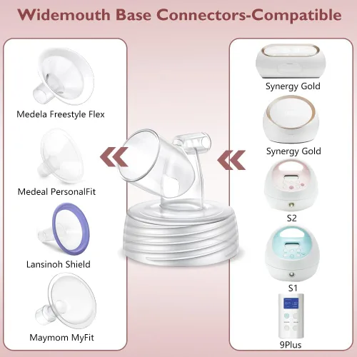 Vista 2 de 2 conectores de boca ancha compatibles con bomba Spectra S1 S2 9 Plus, compatible con Medela PersonalFit Shield, Pumpin Pal Shield, Lansinoh