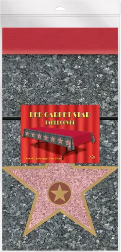 Vista 5 de Beistle Mantel de mesa con diseño de estrella roja de plástico Hollywood para fiesta, noche de cine y premios, decoración de mesa para banquetes