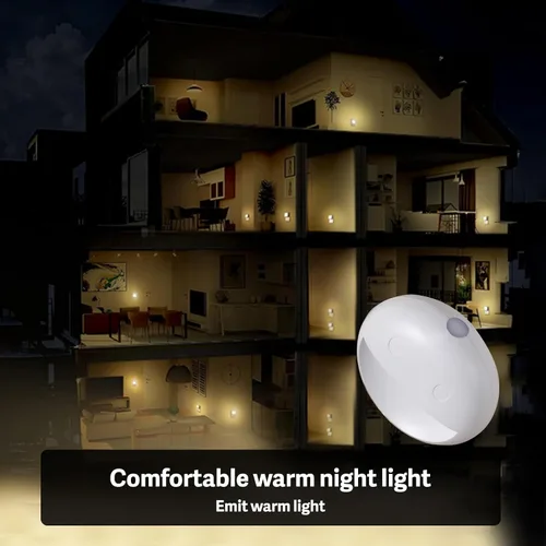 Vista 7 de VAVOFO Luz nocturna LED con sensor automático, paquete de 4, 2900-3200K blanco cálido, diseño de cara sonriente, lámpara de noche de pared