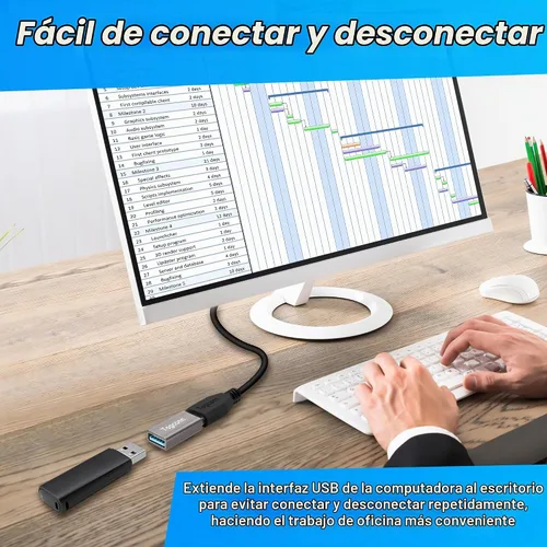 Vista 5 de Paquete de 2 acopladores USB, carcasa de aluminio USB 3.0 tipo A hembra a hembra, compatible con transferencia de datos de 5 Gbps y carga rápida