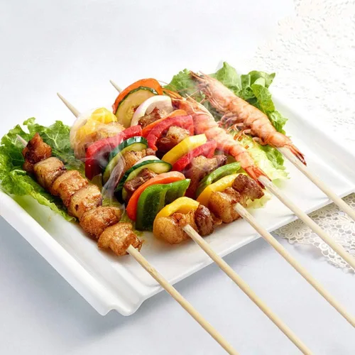 Vista 7 de Fu Store Brochetas de bambú de 6 pulgadas, paquete de 100 palitos de bambú, brochetas Shish Kabob, parrilla, aperitivo, fruta, maíz, fuente