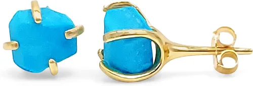 Vista 92 de Aretes de piedra preciosa natural en bruto con oro amarillo sobre plata de ley 925, 6 a 0.276 in, regalo de piedra de nacimiento de calidad genuina