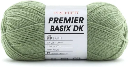 Vista 2 de Premier Yarns Basix DK - Hilo de peso, hecho de acrílico, hilo ideal para ganchillo y tejido, lavable a máquina, rubor, 3.5 onzas, 306 yardas