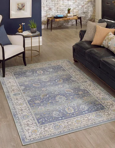 Vista 22 de Unique Loom Whitney Collection - Alfombra tradicional con borde (7 pies x 7 pies octagonal, gris nube)