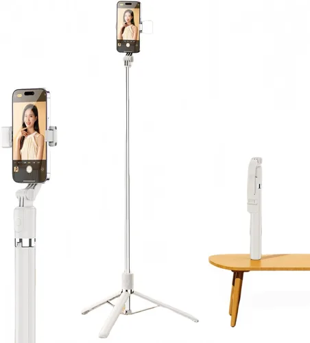 Vista 12 de Mini Selfie Stick Tripod, 4" Pocket-Sized Selfie Stick with Bluetooth Remote, 4-Leg Reinforced Stand, 360° Rotation, 3.8 oz Lightweight for