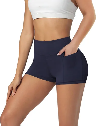 Vista 62 de Biker Shorts for Women with Pockets - 8"/5"/3" Booty Black Spandex Shorts Verde militar