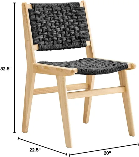 Vista 3 de Modway Saoirse - Sillón decorativo de madera de imitación en color negro natural