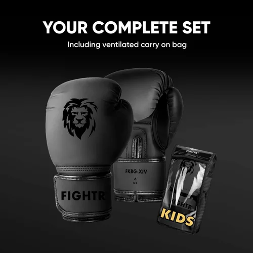 Vista 6 de FIGHTR® Guantes de boxeo para niños y más estabilidad Niños y niñas junior Boxeo, MMA, Muay Thai, Kickboxing y Artes Marciales 04 06 oz incl.