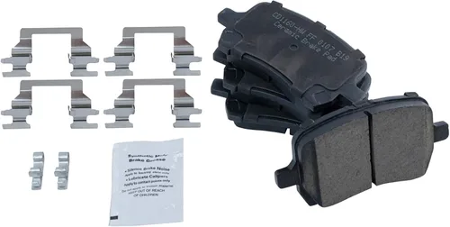 Vista 4 de TRQ Kit de pastillas de freno delantero y rotor, kit químico de freno, pastillas de freno, conjunto de rodamientos de cubo de rueda de freno