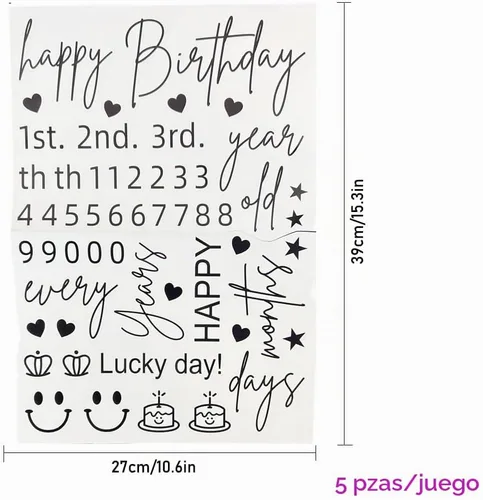Vista 2 de Calcomanía de globo de feliz cumpleaños, decoración de fiesta Bobo, 5 piezas de letras y números, calcomanías de globos de cumpleaños DIY