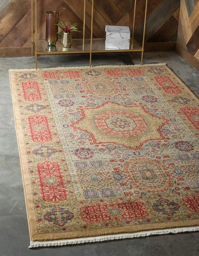 Vista 28 de Unique Loom Palace Collection - Alfombra bohemia tradicional, medallón, vintage (2 pies x 3 pies, rectangular, azul claro/bronceado)