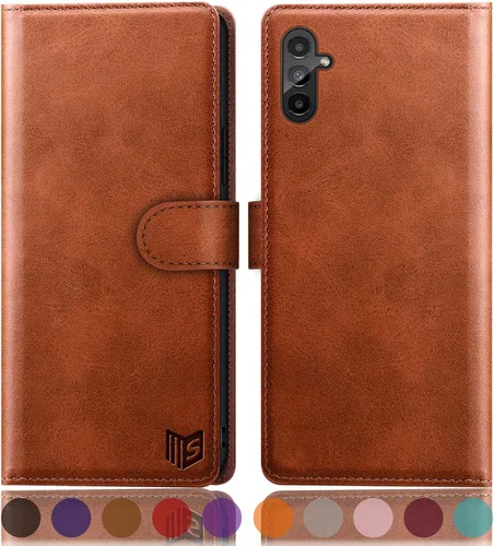 Vista 16 de SUANPOT Funda tipo cartera para Samsung Galaxy A13 5G con bloqueo RFID, tarjetero de crédito, funda protectora de piel sintética con tapa para Negro
