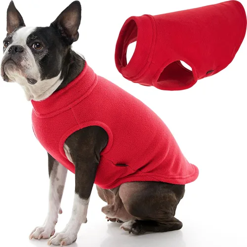 Vista 15 de Gooby - Chaleco de Vellón Elástico, Chaleco de Vellón Tipo Pullover Chaqueta Suéter para Perros, Azul Argyle, Extra Pequeño