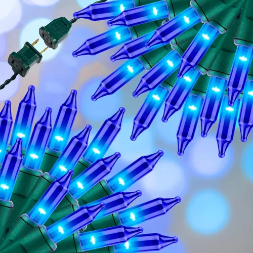 Vista 7 de 100 luces rojas, blancas y azules, extrabrillantes con conectores finales, decoración del 4 de julio, mini tira de luces patrióticas de 19.6 ft