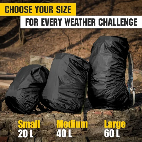 Vista 4 de M-Tac Mochila impermeable para lluvia, para senderismo, viajes, campamento, militares Negro