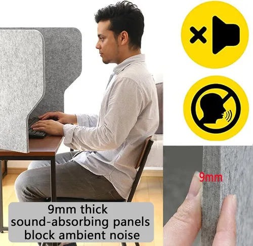Vista 4 de LIGUOYI Panel de privacidad de escritorio independiente que absorbe el sonido, prueba de partición acústica antiatascos y divisores de escritorio