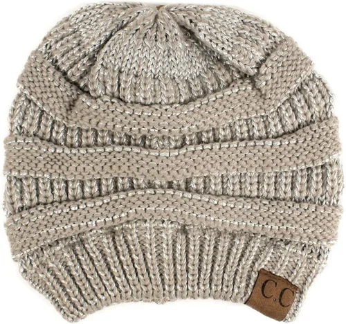 Vista 46 de CC Classic Winter Fall Trendy Chunky Stretchy Cable Knit Beanie Hat 2 tonos púrpura/azul marino