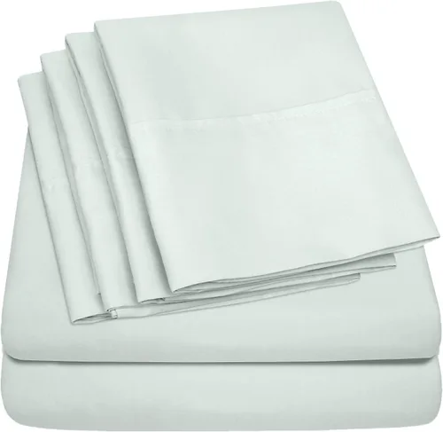 Vista 50 de Juego de sábanas de 4 piezas para camas individuales de 1500 hilos de microfibra de cepillado fino con bolsillo profundo - 1 funda de almohada