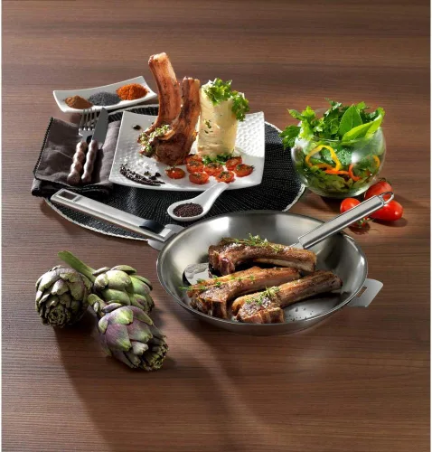 Vista 5 de Cristel Strate - Juego de utensilios de cocina de acero inoxidable 18/10 de 7 piezas con asas extraíbles