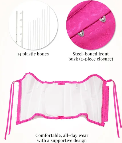 Vista 115 de SZIVYSHI Corsé para mujer, lencería moldeadora, body con cintura de encaje