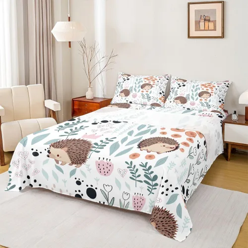 Vista 30 de Erosebridal Juego de sábanas de animales de la selva para niñas y niños, juego de sábanas de safari salvaje con diseño de elefante, oso, tigre