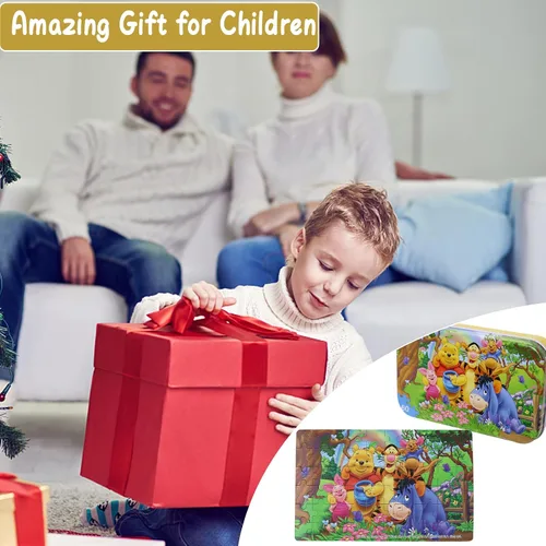 Vista 7 de Rompecabezas de 60 piezas para niños de 4 a 8 años, rompecabezas de fiesta de animales de oso, juego familiar, juguete de presión reducida, regalo