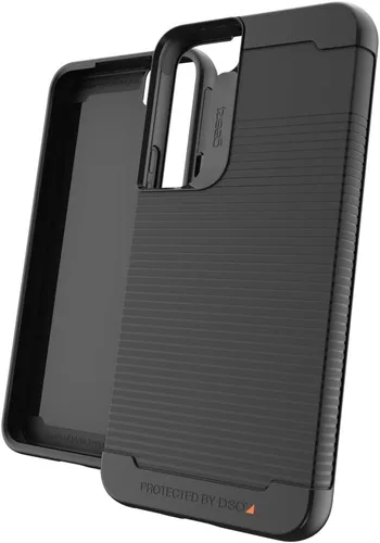 Vista 32 de ZAGG Gear4 Milan - Funda azul Aurora - que destaca el material de protección D3O para Samsung Galaxy S22