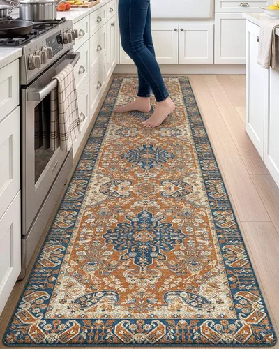 Vista 21 de DEXI Alfombrillas de cocina acolchadas antifatiga, 24 x 87 pulgadas, color Beige claro