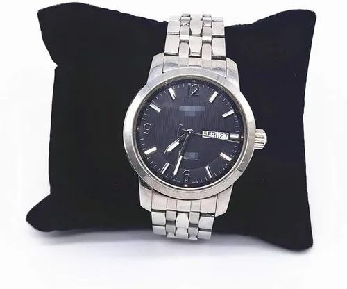 Vista 4 de 10 piezas de terciopelo pequeño pulserareloj almohada joyería exhibiciones (negro)