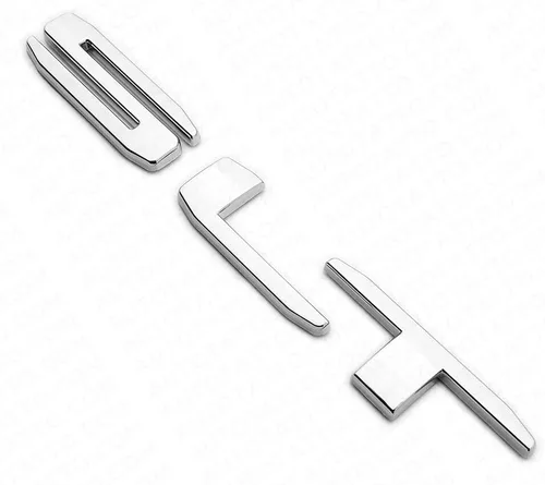 Vista 2 de 1 Pieza Emblema Logo SLT Compuerta Trasera Sierra 19-21 Placa Identificación Camioneta Repuesto para SLT (Cromo)