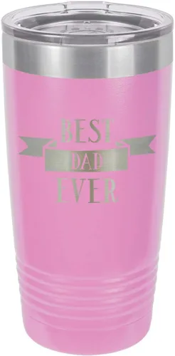 Vista 7 de Vaso con pajita para beber Best Dad Ever-D de 20 onzas Taza de viaje grabada con láser Comparar con Yeti Rambler Idea de regalo para el día