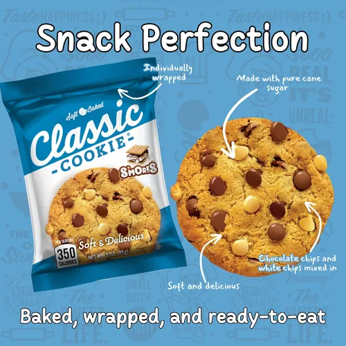 Vista 3 de Classic Cookie, Galletas horneadas suaves, galletas S'mores, 3 onzas, paquete de 8