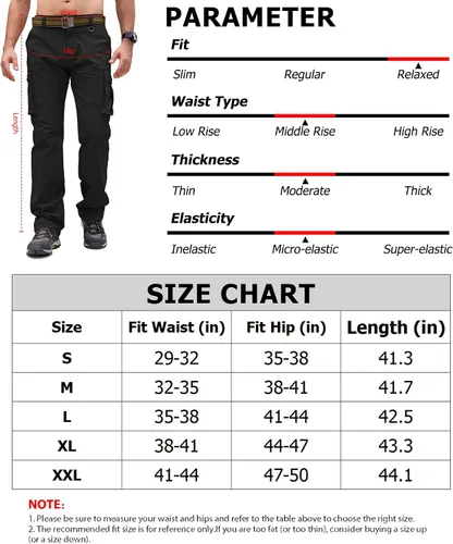 Vista 4 de Cargo Pants for Men Relaxed Fit Cotton Casual Work Hiking Pants Mens Tactical Military Army Pants with Multi Pockets