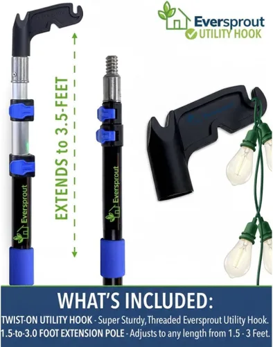 Vista 2 de EVERSPROUT Telescoping Boat Hook Floats, Scratch-Resistant, Sturdy Design Durable & Lightweight, 3-Stage Anodized Aluminum Pole Threaded End