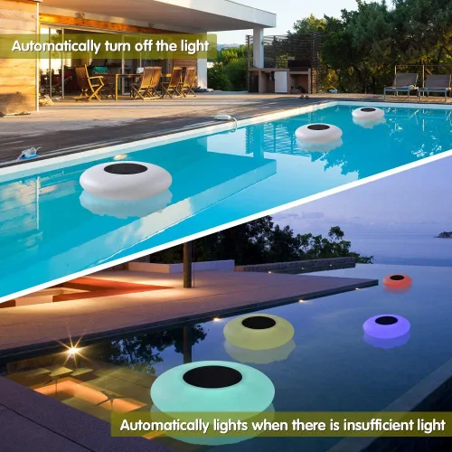 Vista 7 de Blibly Luces de piscina Solar Flotante Luz con Multicolor LED Impermeable Jardín al aire libre Luces 1pc