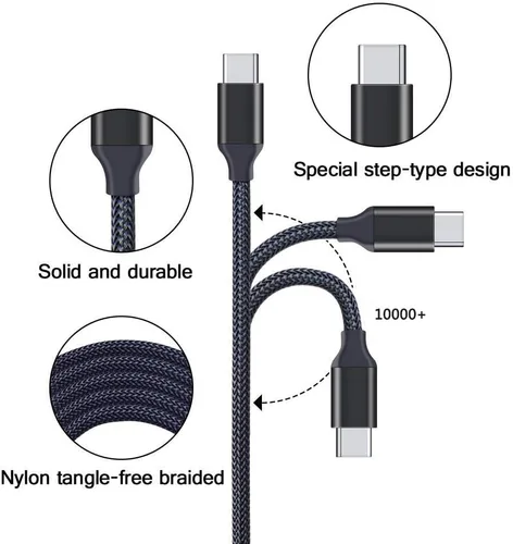 Vista 4 de Cargador de pared USB, adaptador de cargador de 2.1 A con cable de carga rápida de 6 pies para Motorola Moto Razr 2024, Moto G 5G 2024/Edge 2024