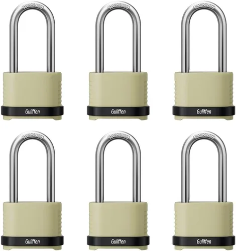 Vista 9 de Guliffen Candado de combinación para exteriores, resistente a la intemperie, 4 candados de combinación reiniciables para casillero, cobertizo