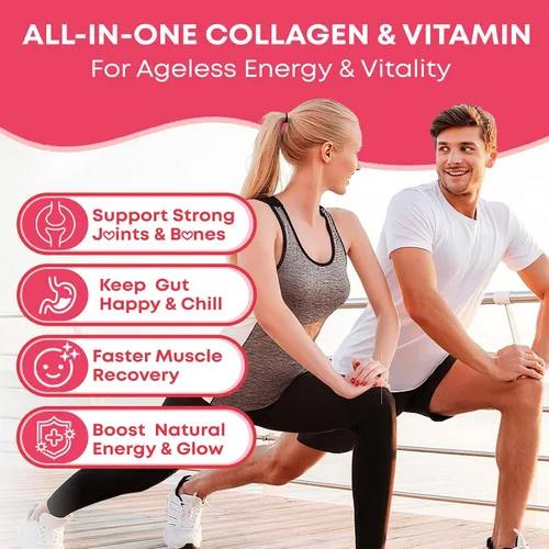 Vista 3 de Gomitas de péptido de colágeno para mujeres y hombres, sin azúcar, colágeno hidrolizado con biotina para cabello, piel, uñas y digestión, proteína