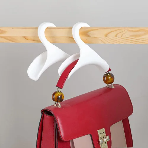Vista 6 de Percha para colgar bolsos, organizador para colgar bolsos, organizador para colgar en el armario, para guardar y organizar bolsos, mochilas