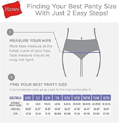 Vista 5 de Hanes Womens Stretch Panties Moisture-Wicking Cotton Underwear 10-Pack Colors May Vary