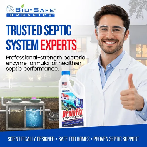 Vista 9 de DrainFix & Restorer séptico - 32 onzas líquidas. - Tratamiento de tanque séptico patentado Bac Enzyme Exxon Valdez, limpiador de drenaje