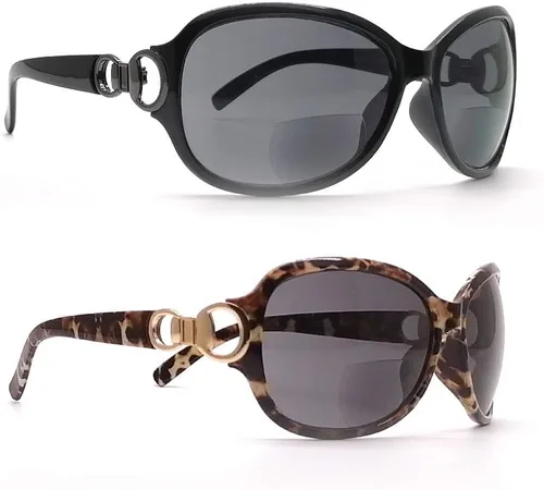 Vista 6 de 2 pares de lentes de sol de lectura bifocales para mujer, protección UV vintage