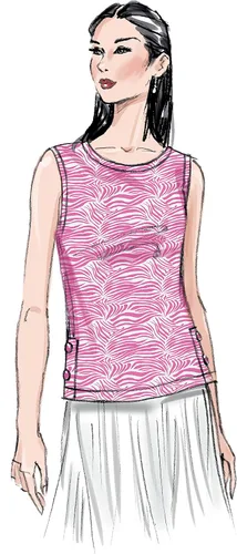 Vista 6 de Butterick Misses' Knit Top - Kit de patrón de costura con código de diseño B6874, tallas 8-10-12-14-16