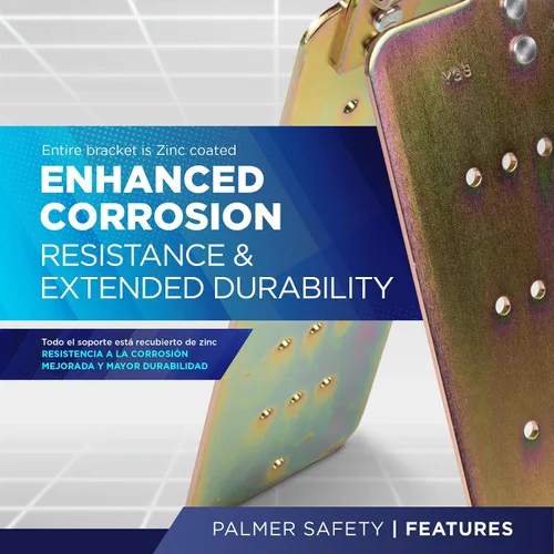 Vista 4 de Palmer Safety Soporte de anclaje de techo de acero temporal reutilizable para uso industrial y de construcción en madera/metal I OSHA/ANSI obediente