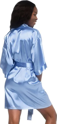 Vista 2 de Turquaz Women's Bride Bridesmaids Robe - Satin Kimono Robes for Women