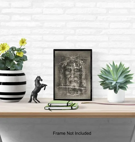 Vista 5 de Decoración de pared de Jesús - Jesucristo - Imagen de la Sábana Santa de Turín - Arte de pared con foto - Regalos católicos, decoración religiosa