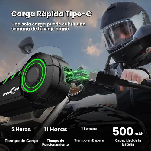 Vista 5 de FreedConn Auriculares Bluetooth KY para motocicleta, casco Bluetooth, intercomunicador, sistemas de comunicación de motocicleta con cancelación
