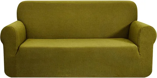 Vista 14 de CHUN YI - Funda elástica de 1 pieza para sillón grande, funda protectora suave de Jacquard con elastano, detalle de cuadros y parte inferior